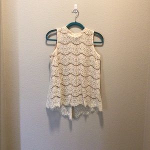 Lace High Neck Tank Top
